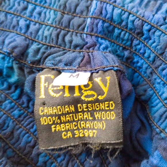 Fengy Pants Size Medium Blue Fish Canadian Designed 100% Natural Wood Fabric - Picture 2 of 6